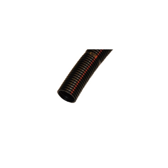 5125058: Varerør 25mm svart m/rød stripe 50m