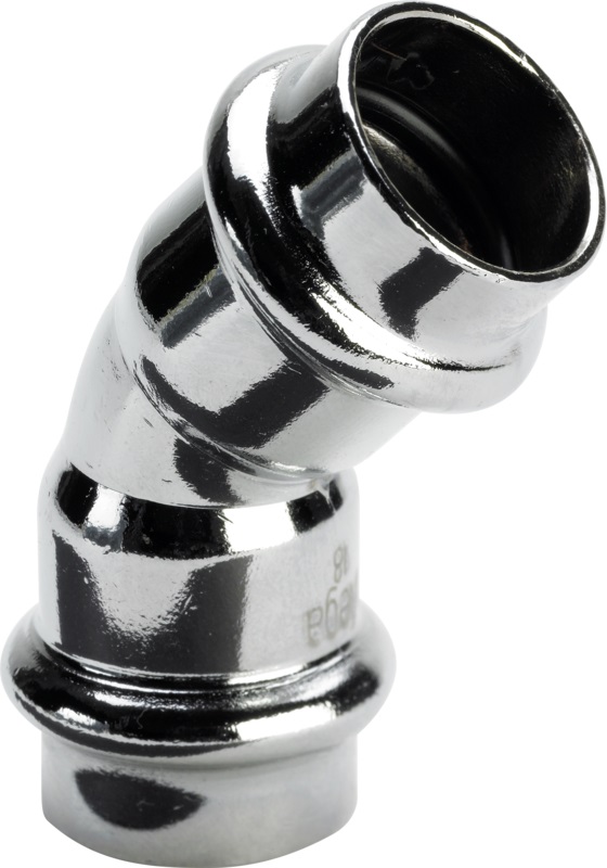 5044582: Profipress Krom Bend 45° m/2 muffer 12